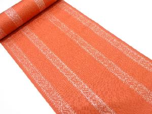 アンティーク　縞に更紗模様織り出し　八寸帯地反物